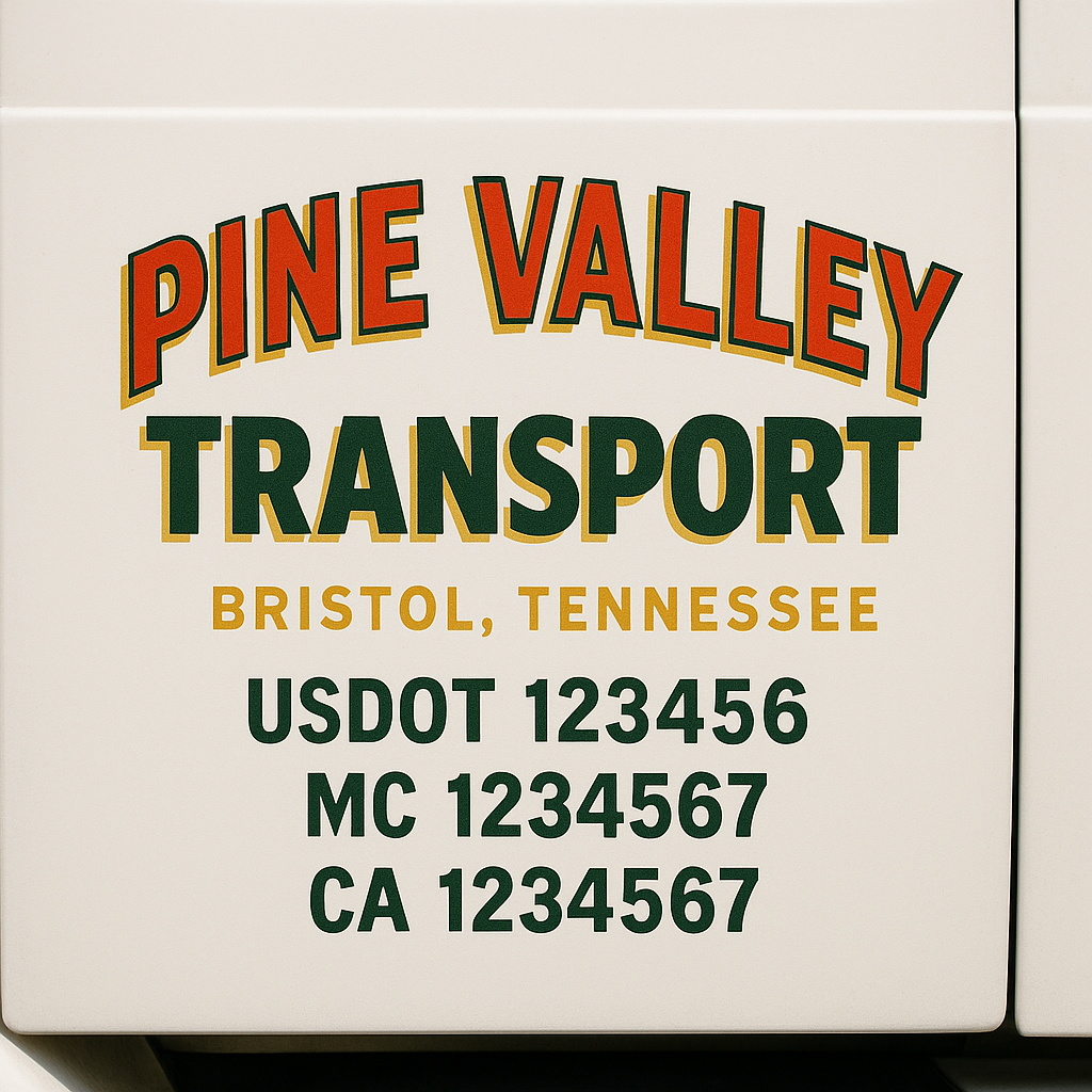 Custom Truck Door Decal Sticker Label Signs For Compliance | USDOT Truck Door Decal Lettering For Trucking & Transport Companies