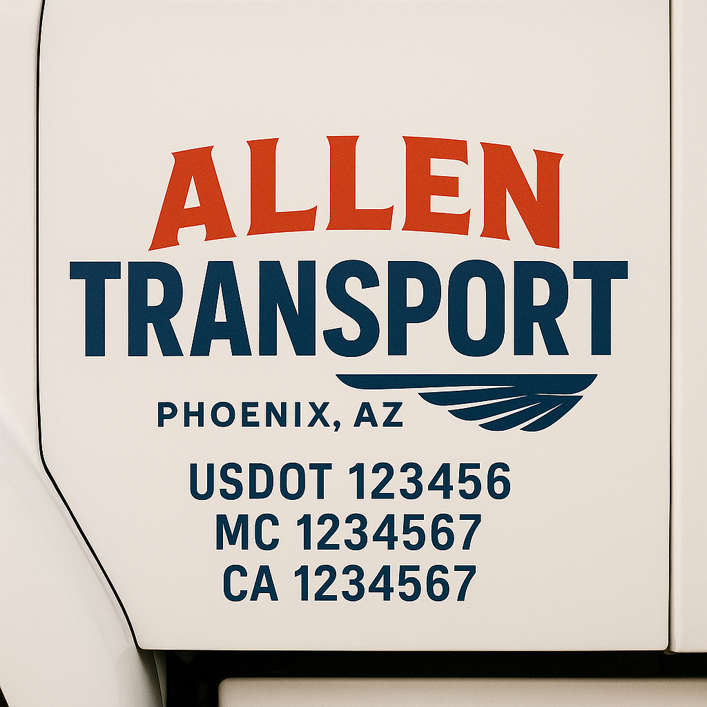 Custom Truck Door Decal Sticker Label Signs For Compliance | USDOT Truck Door Decal Lettering For Trucking & Transport Companies
