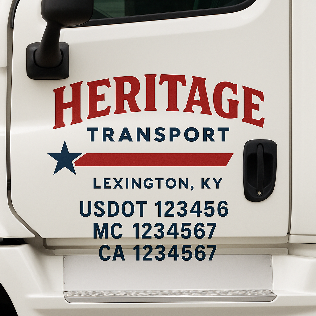 Custom Truck Door Decal Sticker Label Signs For Compliance | USDOT Truck Door Decal Lettering For Trucking & Transport Companies