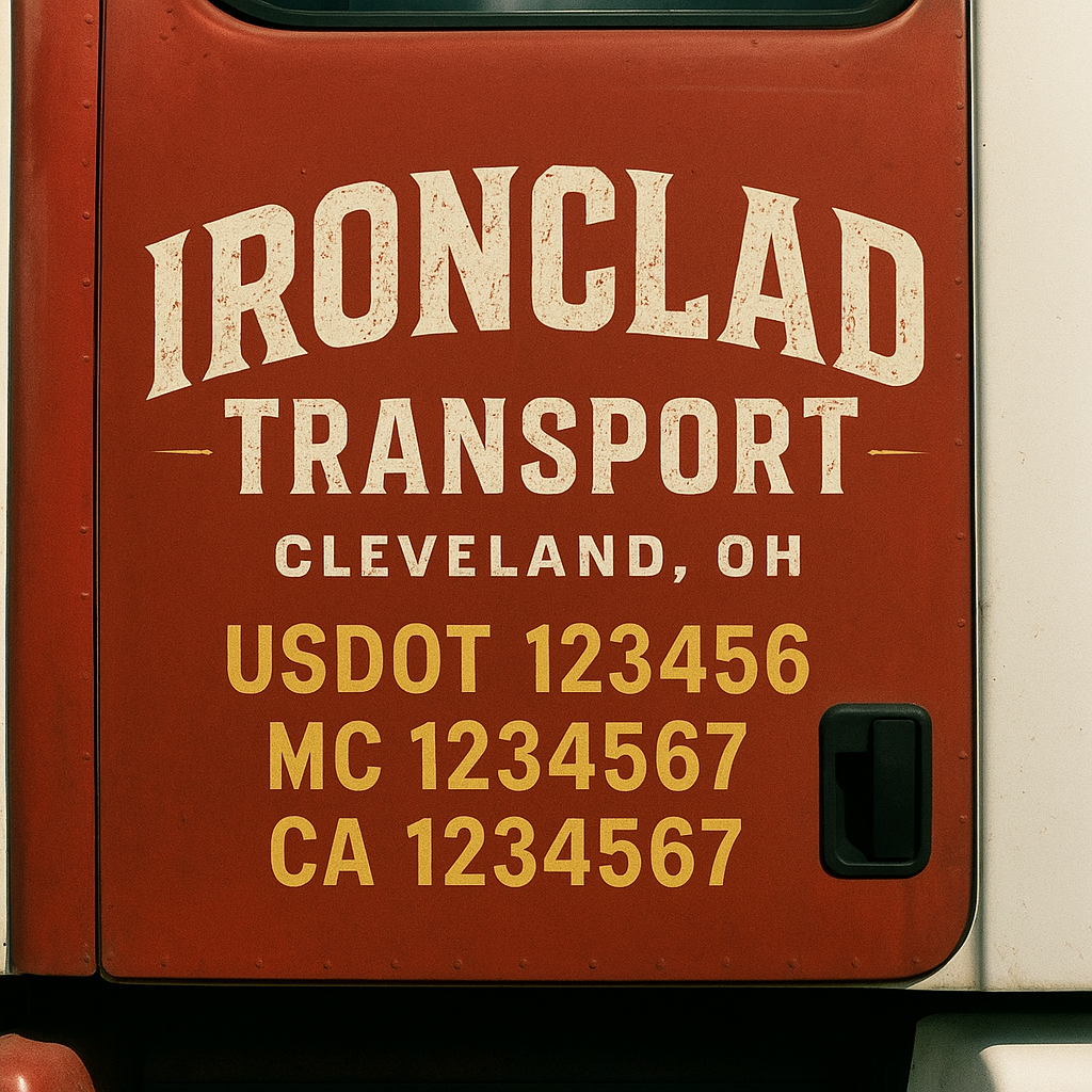 Custom Truck Door Decal Sticker Label Signs For Compliance | USDOT Truck Door Decal Lettering For Trucking & Transport Companies