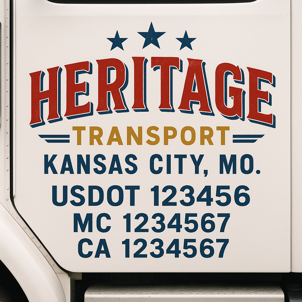 Custom Truck Door Decal Sticker Label Signs For Compliance | USDOT Truck Door Decal Lettering For Trucking & Transport Companies