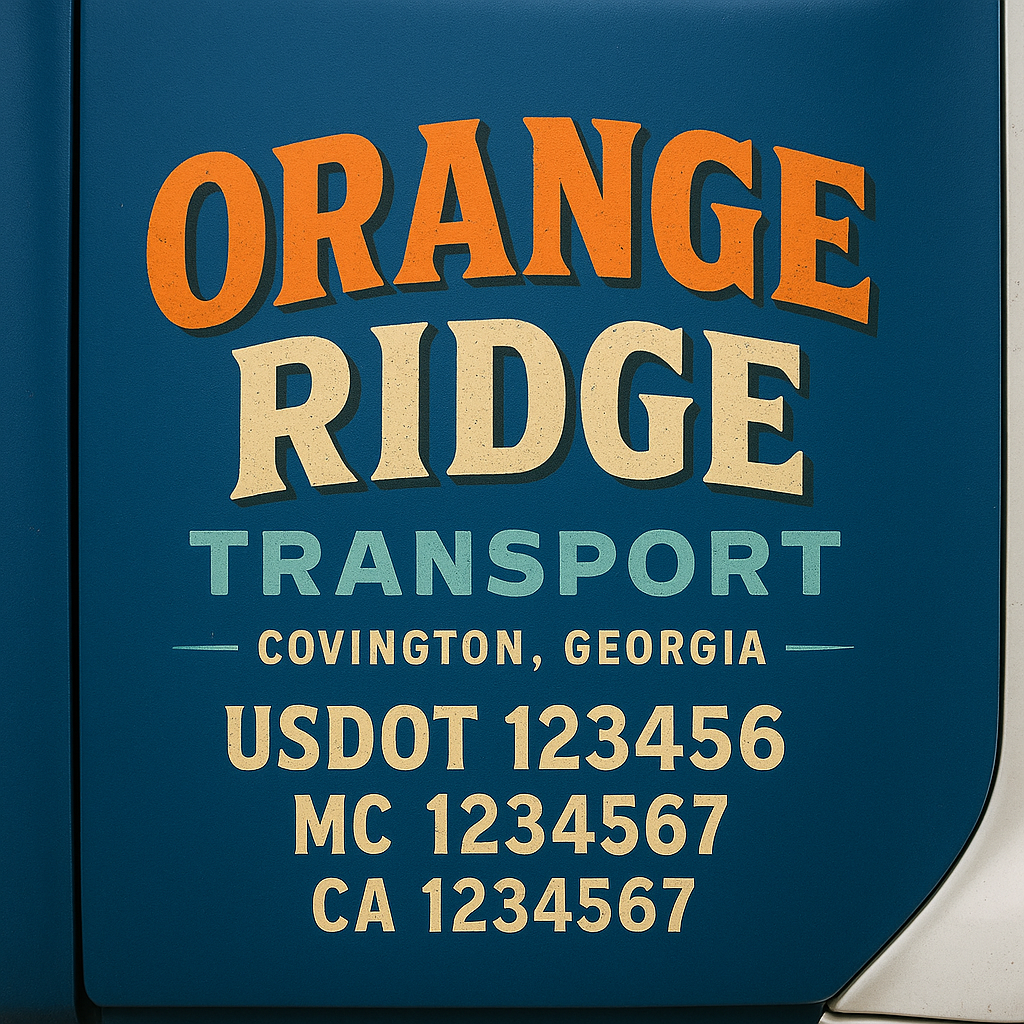 Custom Truck Door Decal Sticker Label Signs For Compliance | USDOT Truck Door Decal Lettering For Trucking & Transport Companies