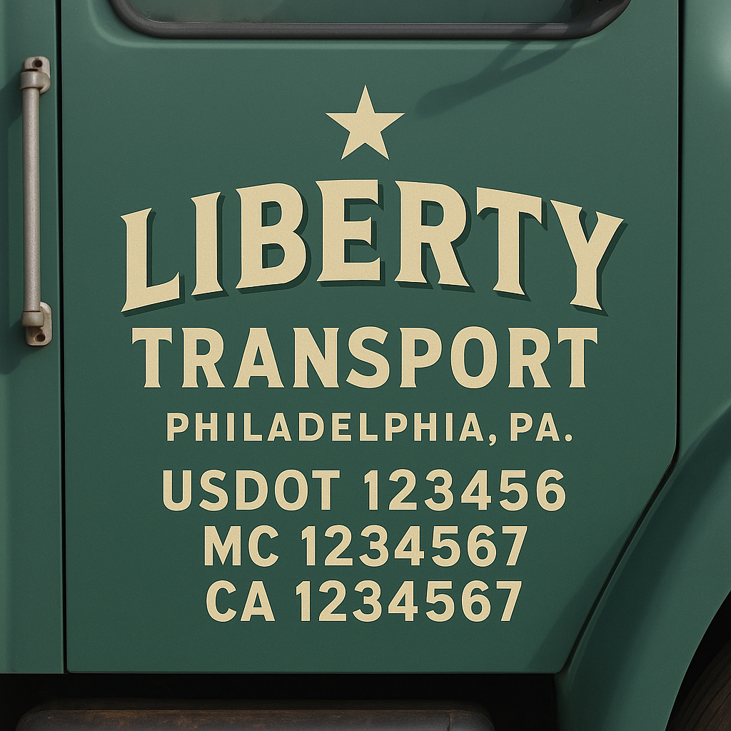 Custom Truck Door Decal Sticker Label Signs For Compliance | USDOT Truck Door Decal Lettering For Trucking & Transport Companies