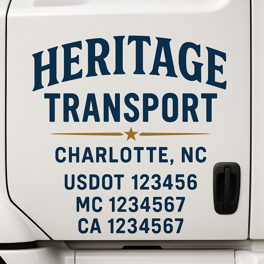 Custom Truck Door Decal Sticker Label Signs For Compliance | USDOT Truck Door Decal Lettering For Trucking & Transport Companies