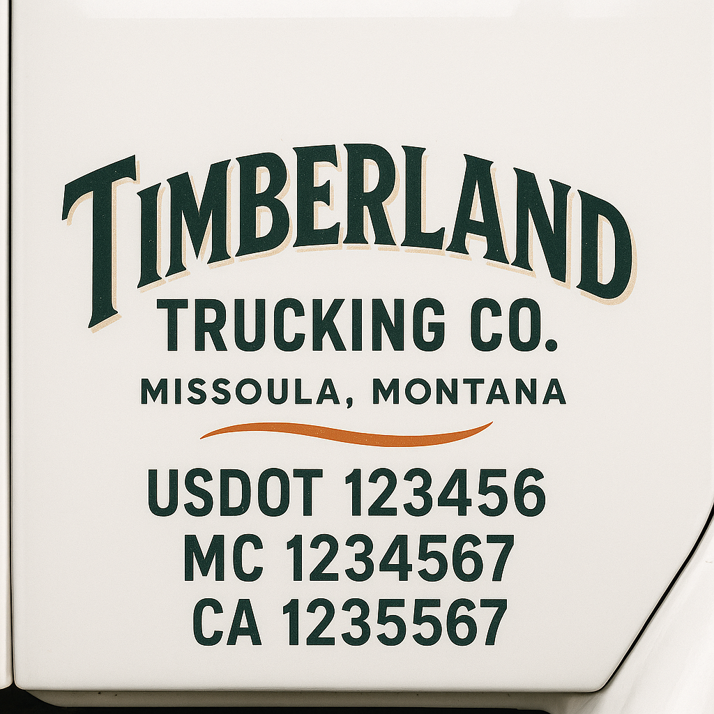 Custom Truck Door Decal Sticker Label Signs For Compliance | USDOT Truck Door Decal Lettering For Trucking & Transport Companies