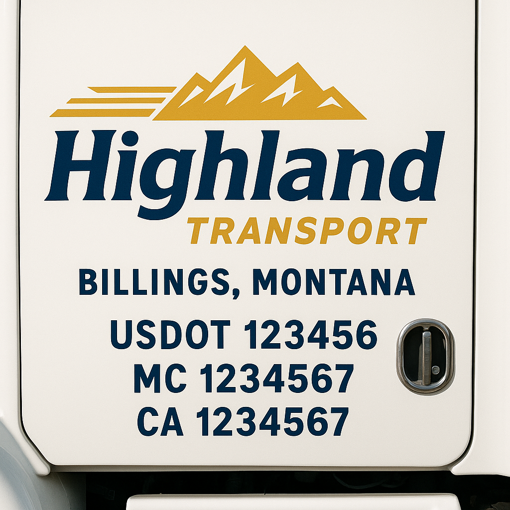 Custom Truck Door Decal Sticker Label Signs For Compliance | USDOT Truck Door Decal Lettering For Trucking & Transport Companies