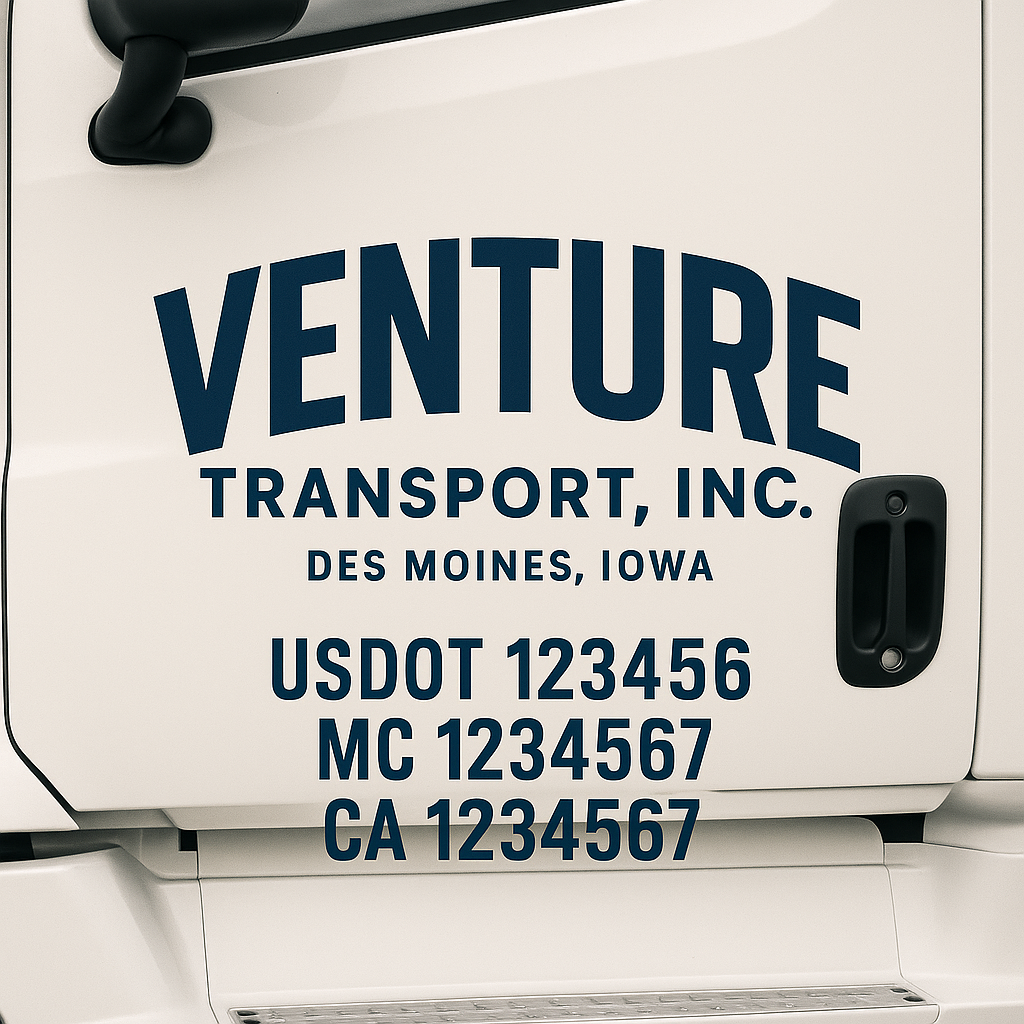 Custom Truck Door Decal Sticker Label Signs For Compliance | USDOT Truck Door Decal Lettering For Trucking & Transport Companies