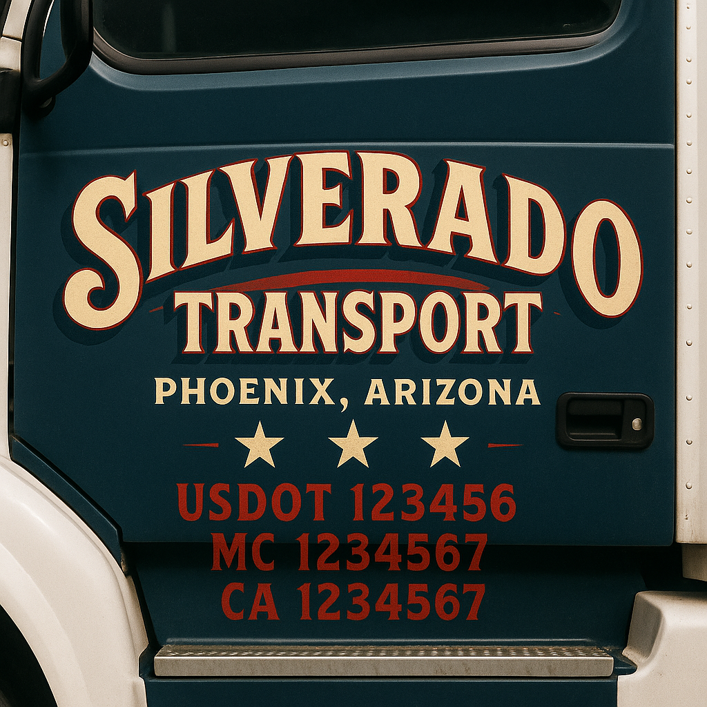 Custom Truck Door Decal Sticker Label Signs For Compliance | USDOT Truck Door Decal Lettering For Trucking & Transport Companies