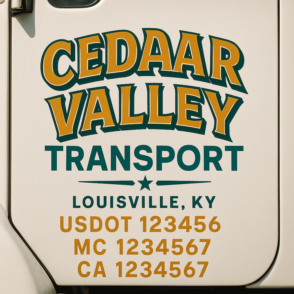 Custom Truck Door Decal Sticker Label Signs For Compliance | USDOT Truck Door Decal Lettering For Trucking & Transport Companies