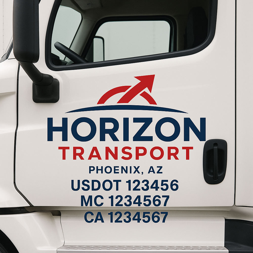 Custom Truck Door Decal Sticker Label Signs For Compliance | USDOT Truck Door Decal Lettering For Trucking & Transport Companies