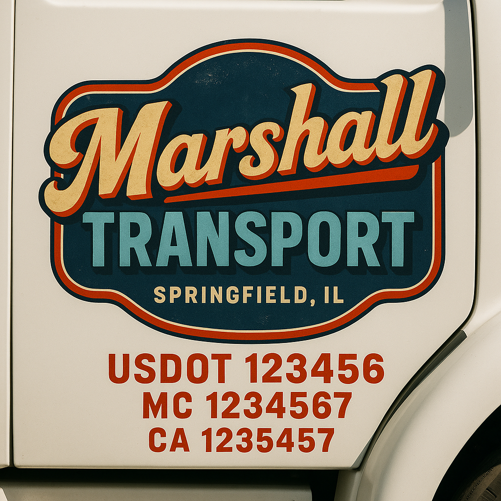 Custom Truck Door Decal Sticker Label Signs For Compliance | USDOT Truck Door Decal Lettering For Trucking & Transport Companies
