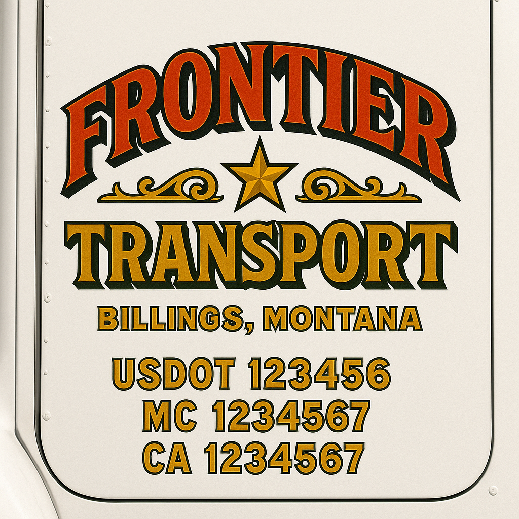 Custom Truck Door Decal Sticker Label Signs For Compliance | USDOT Truck Door Decal Lettering For Trucking & Transport Companies