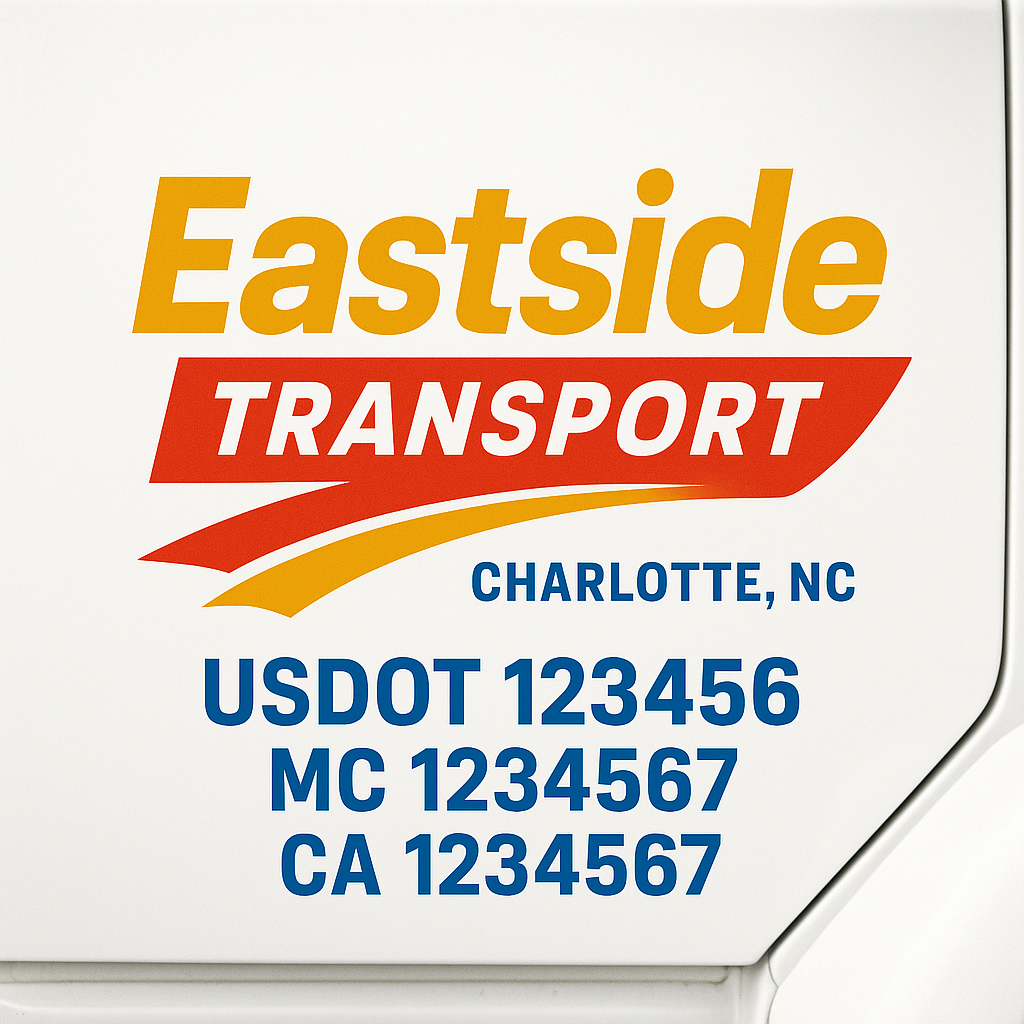 Custom Truck Door Decal Sticker Label Signs For Compliance | USDOT Truck Door Decal Lettering For Trucking & Transport Companies