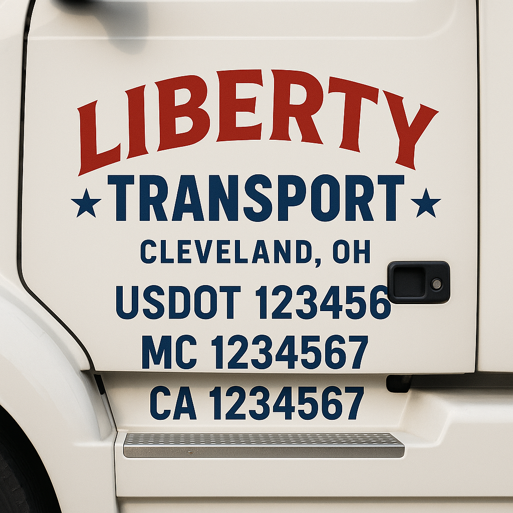 Custom Truck Door Decal Sticker Label Signs For Compliance | USDOT Truck Door Decal Lettering For Trucking & Transport Companies