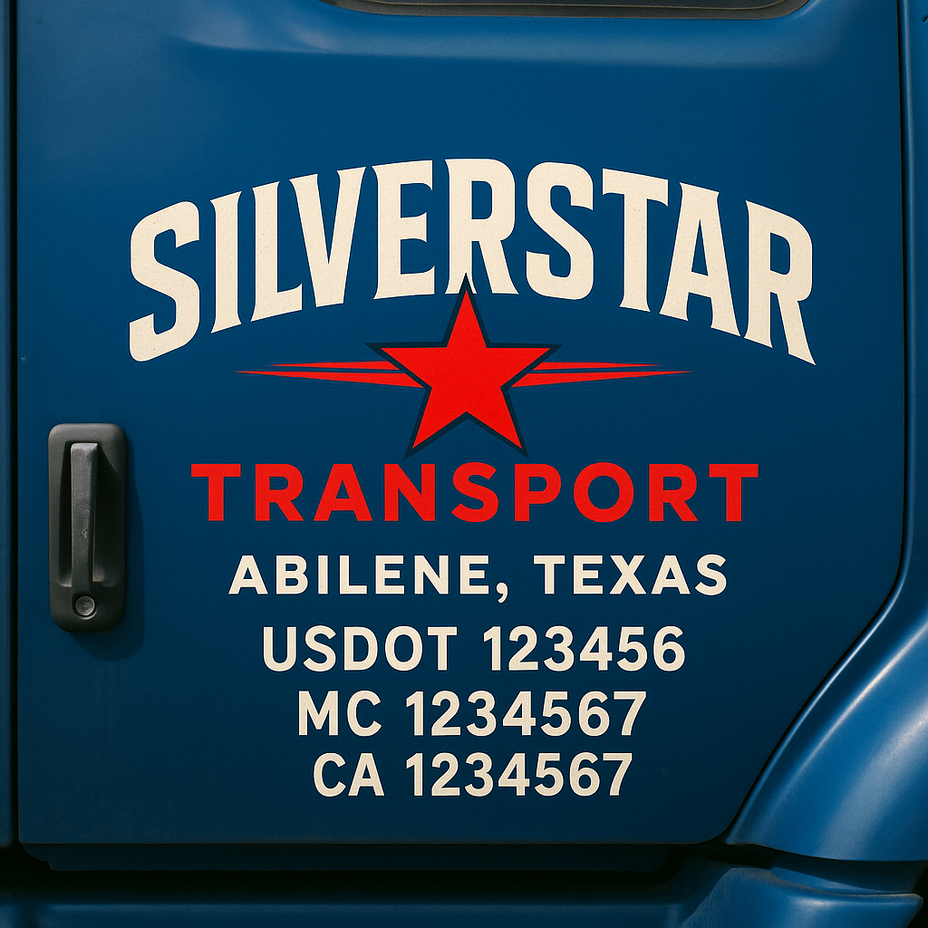 Custom Truck Door Decal Sticker Label Signs For Compliance | USDOT Truck Door Decal Lettering For Trucking & Transport Companies
