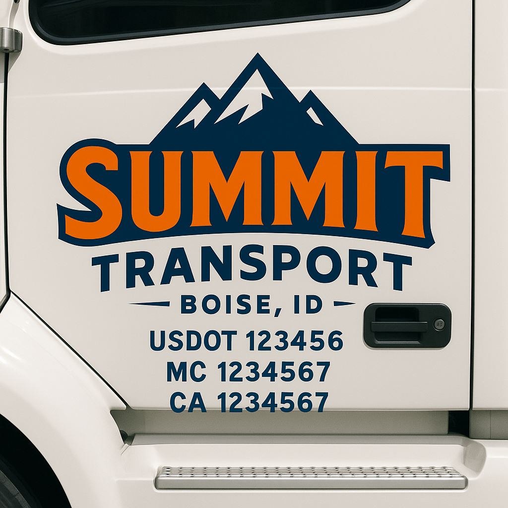 Custom Truck Door Decal Sticker Label Signs For Compliance | USDOT Truck Door Decal Lettering For Trucking & Transport Companies