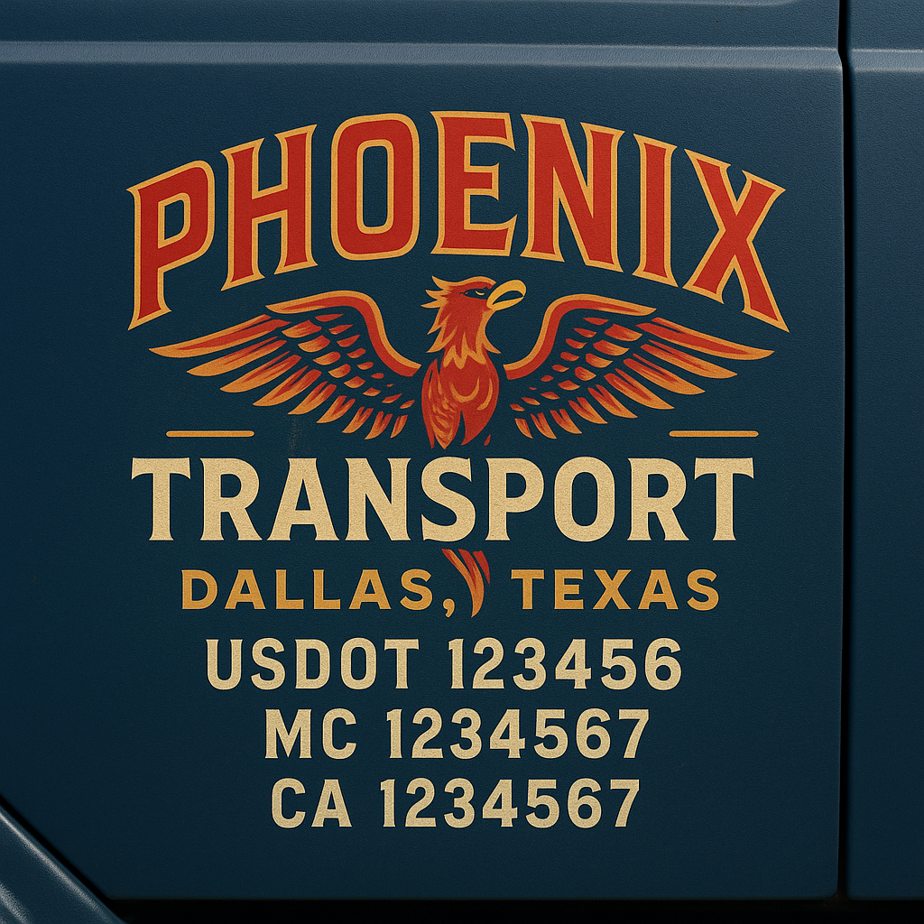 Custom Truck Door Decal Sticker Label Signs For Compliance | USDOT Truck Door Decal Lettering For Trucking & Transport Companies