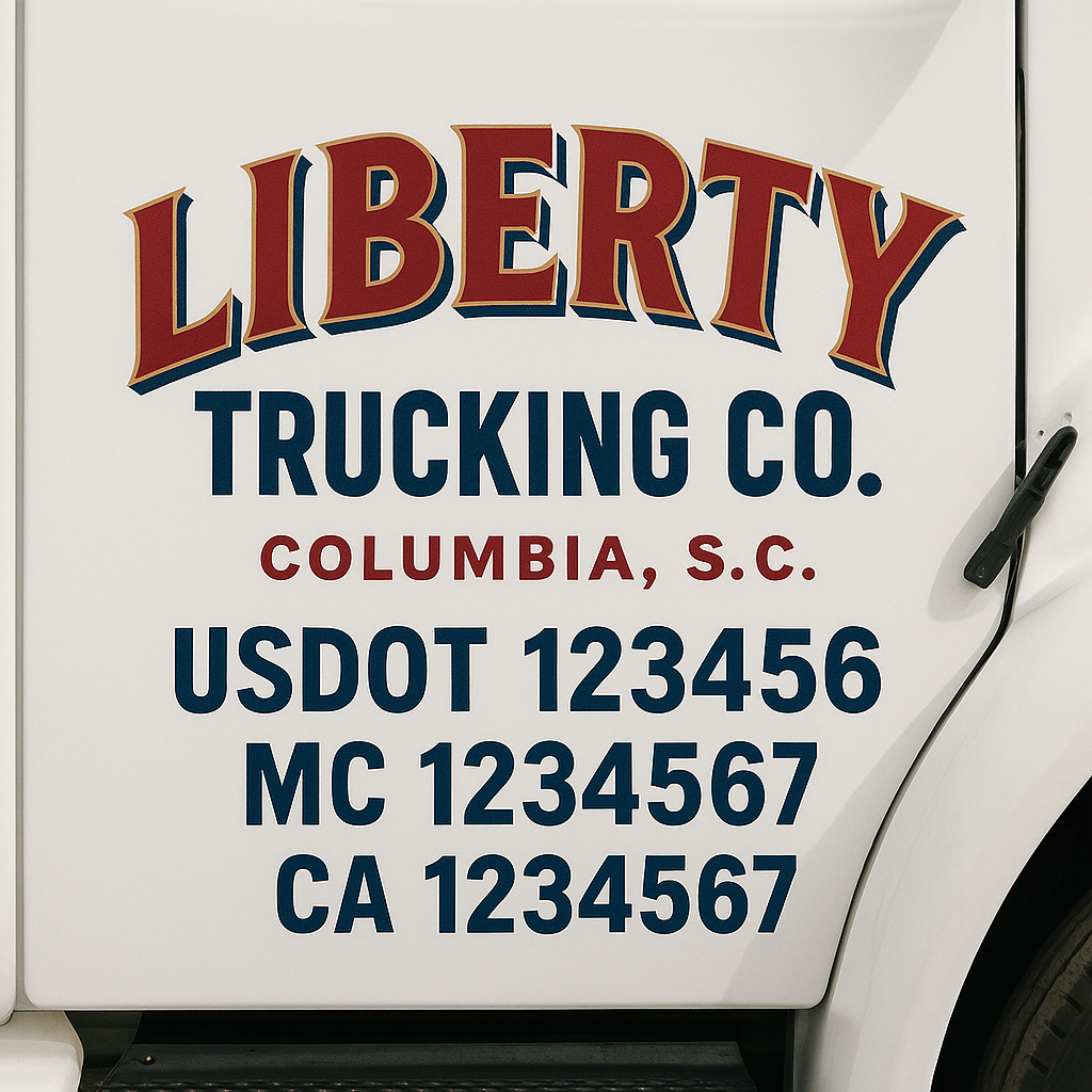 Custom Truck Door Decal Sticker Label Signs For Compliance | USDOT Truck Door Decal Lettering For Trucking & Transport Companies