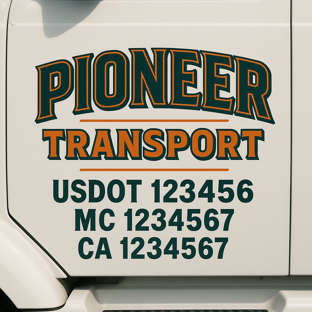 Custom Truck Door Decal Sticker Label Signs For Compliance | USDOT Truck Door Decal Lettering For Trucking & Transport Companies