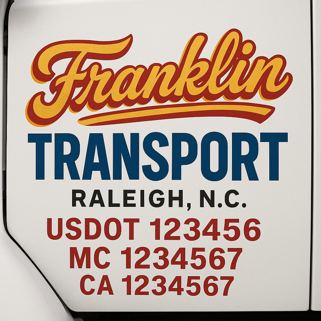 Custom Truck Door Decal Sticker Label Signs For Compliance | USDOT Truck Door Decal Lettering For Trucking & Transport Companies