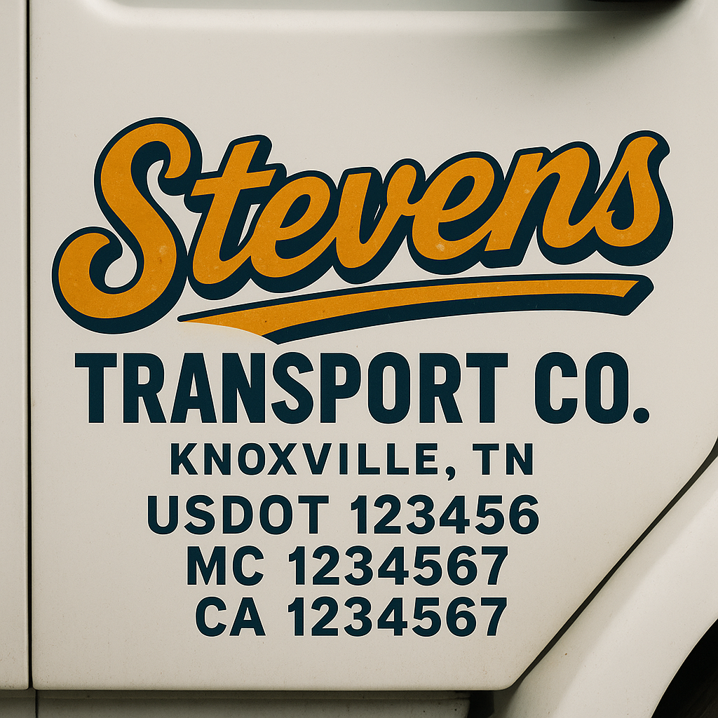 Custom Truck Door Decal Sticker Label Signs For Compliance | USDOT Truck Door Decal Lettering For Trucking & Transport Companies