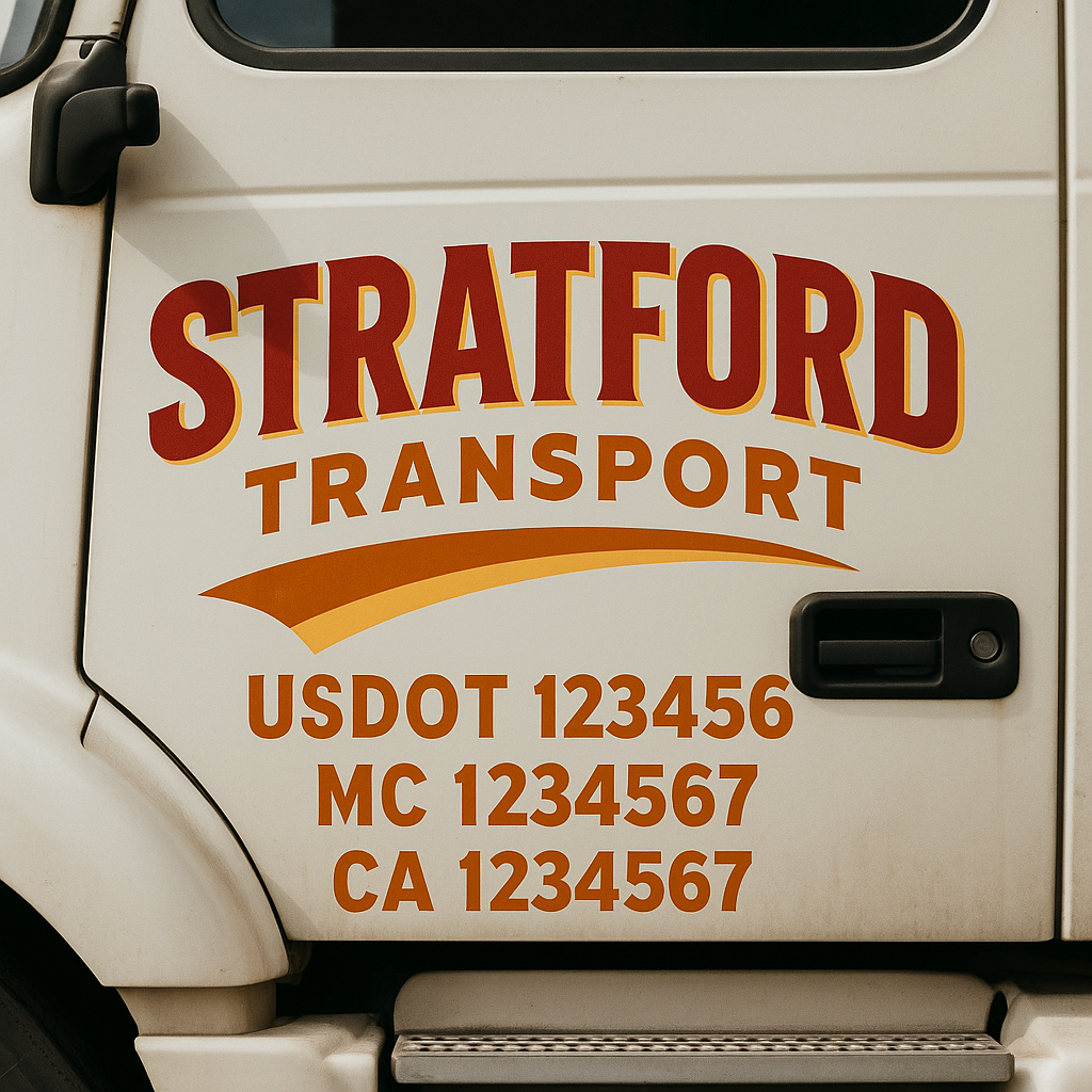 Custom Truck Door Decal Sticker Label Signs For Compliance | USDOT Truck Door Decal Lettering For Trucking & Transport Companies
