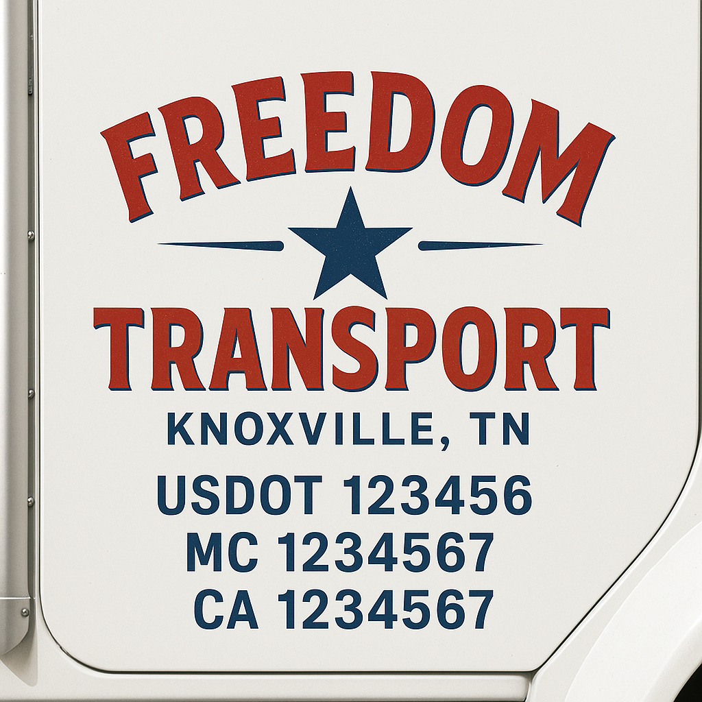 Custom Truck Door Decal Sticker Label Signs For Compliance | USDOT Truck Door Decal Lettering For Trucking & Transport Companies