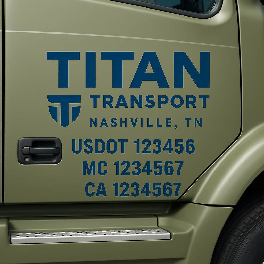 Custom Truck Door Decal Sticker Label Signs For Compliance | USDOT Truck Door Decal Lettering For Trucking & Transport Companies