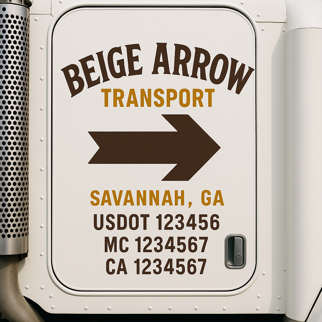 Custom Truck Door Decal Sticker Label Signs For Compliance | USDOT Truck Door Decal Lettering For Trucking & Transport Companies
