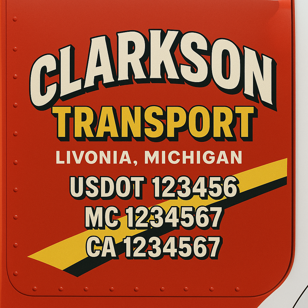 Custom Truck Door Decal Sticker Label Signs For Compliance | USDOT Truck Door Decal Lettering For Trucking & Transport Companies