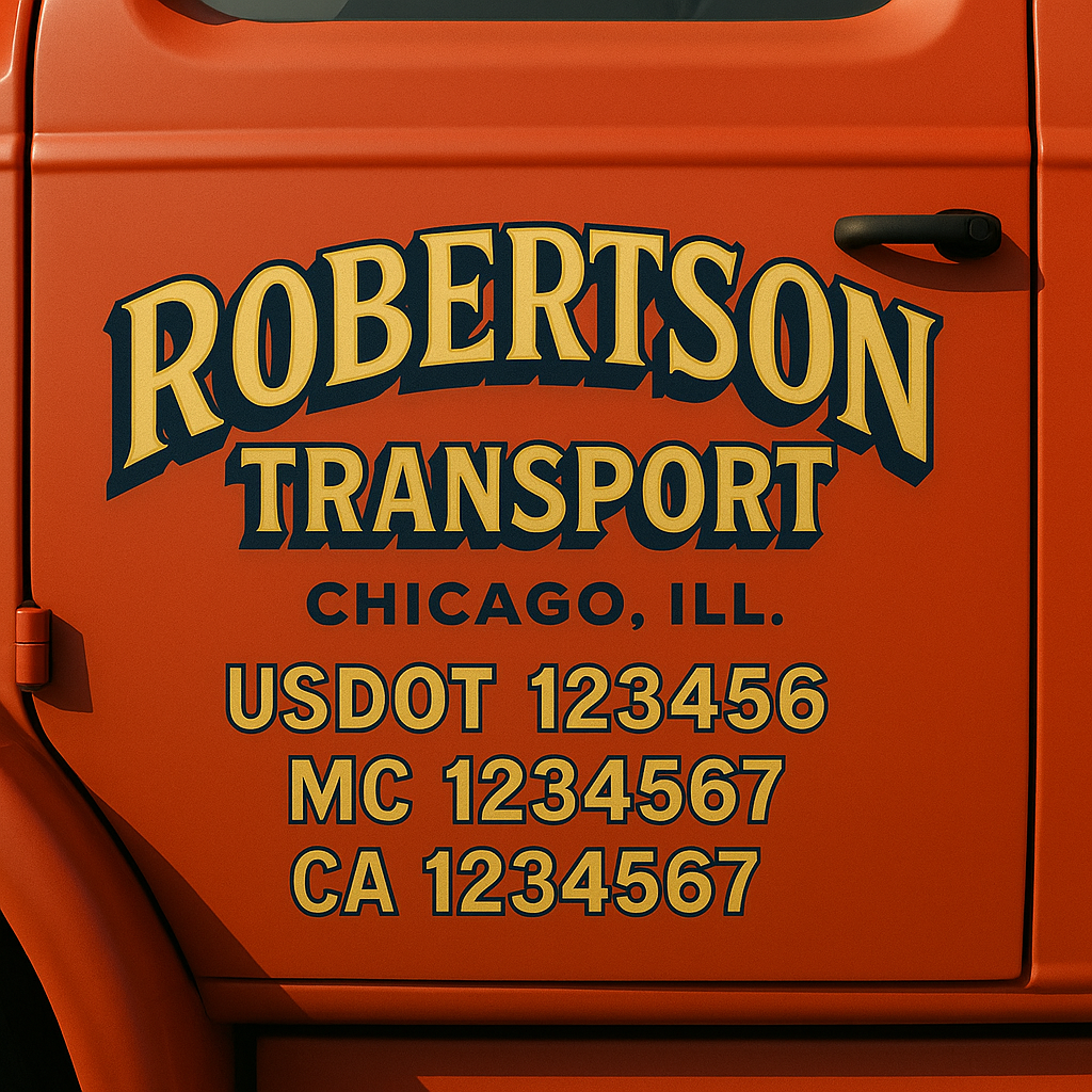 Custom Truck Door Decal Sticker Label Signs For Compliance | USDOT Truck Door Decal Lettering For Trucking & Transport Companies