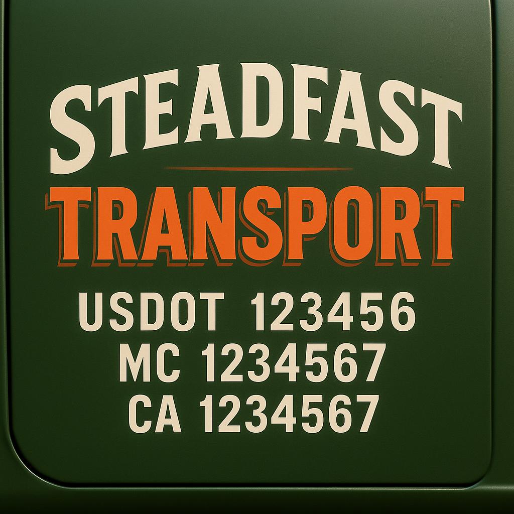 Custom Truck Door Decal Sticker Label Signs For Compliance | USDOT Truck Door Decal Lettering For Trucking & Transport Companies