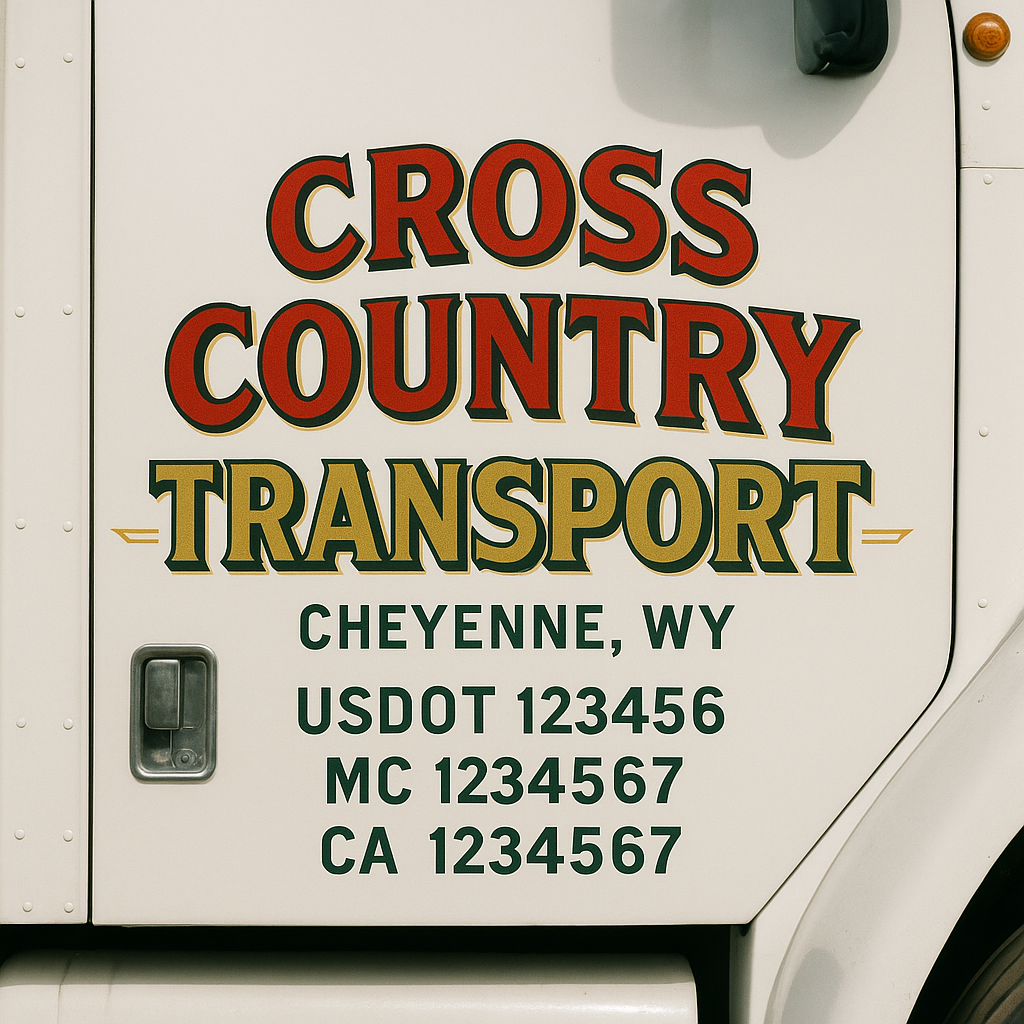 Custom Truck Door Decal Sticker Label Signs For Compliance | USDOT Truck Door Decal Lettering For Trucking & Transport Companies