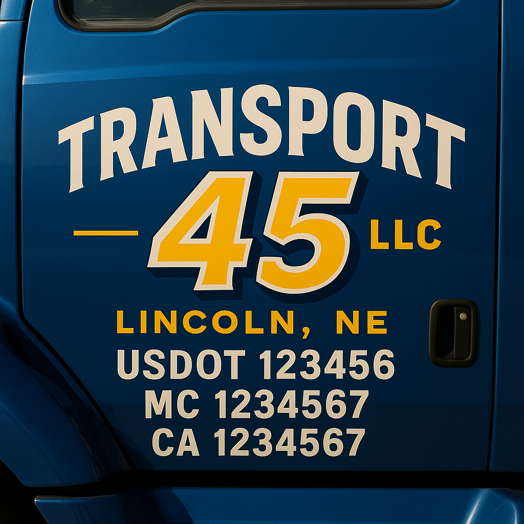 Custom Truck Door Decal Sticker Label Signs For Compliance | USDOT Truck Door Decal Lettering For Trucking & Transport Companies