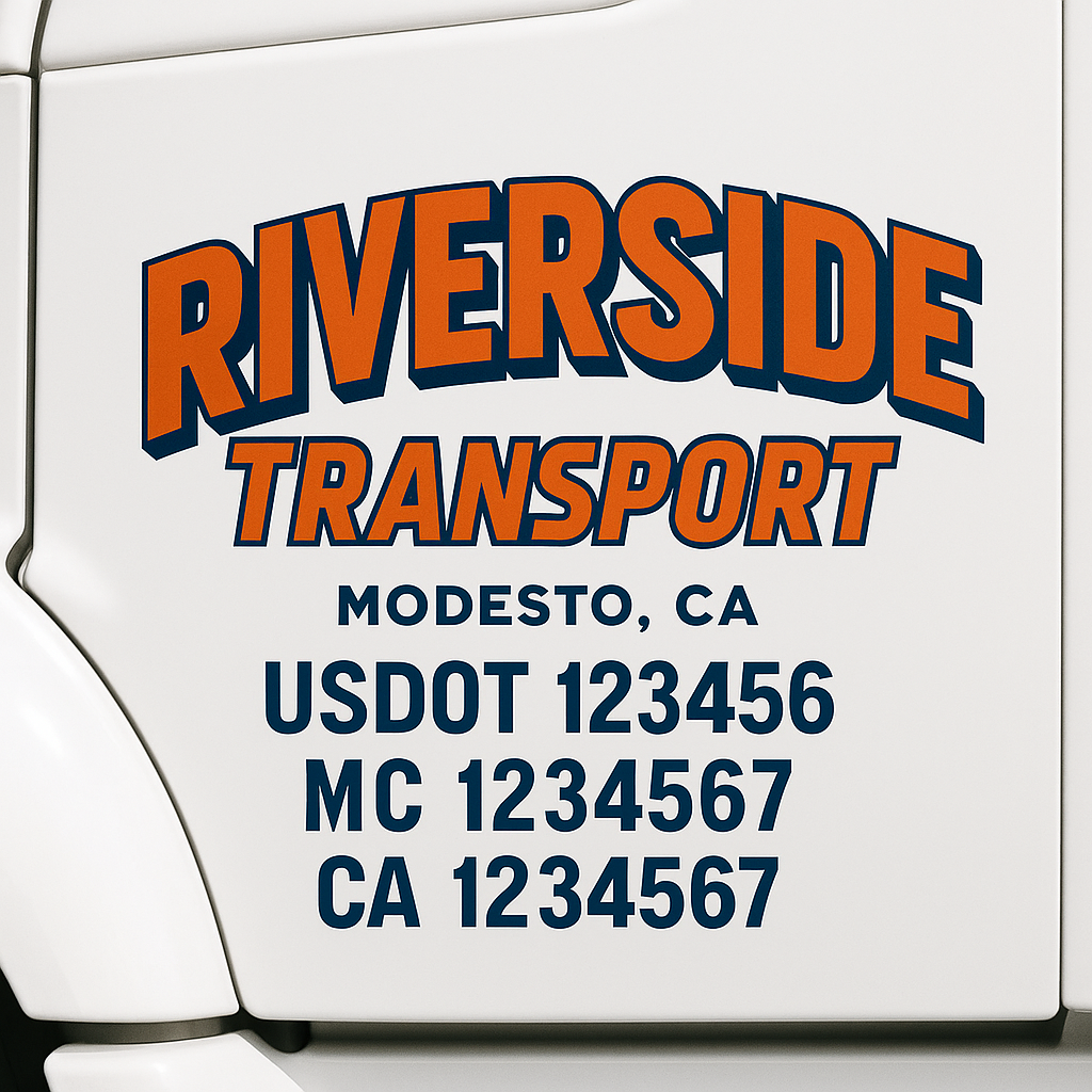 Custom Truck Door Decal Sticker Label Signs For Compliance | USDOT Truck Door Decal Lettering For Trucking & Transport Companies