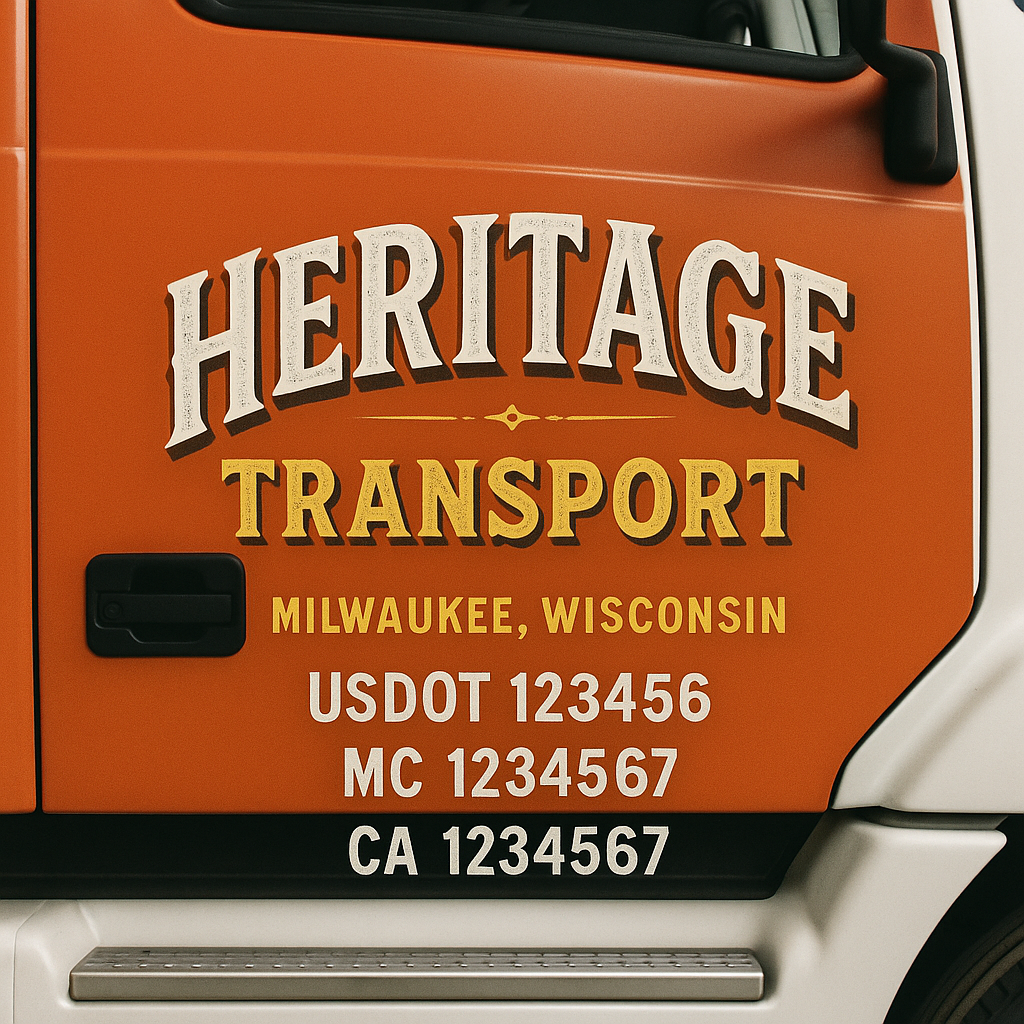 Custom Truck Door Decal Sticker Label Signs For Compliance | USDOT Truck Door Decal Lettering For Trucking & Transport Companies