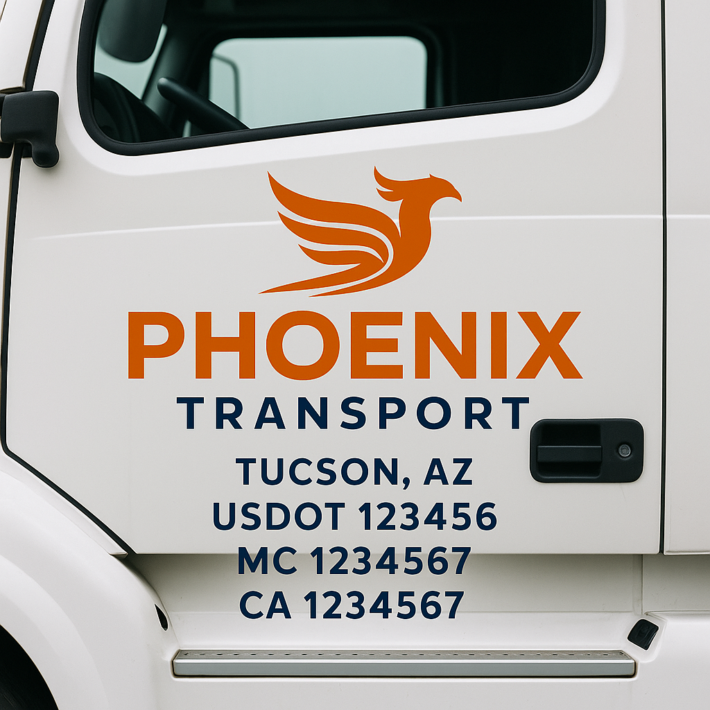 Custom Truck Door Decal Sticker Label Signs For Compliance | USDOT Truck Door Decal Lettering For Trucking & Transport Companies