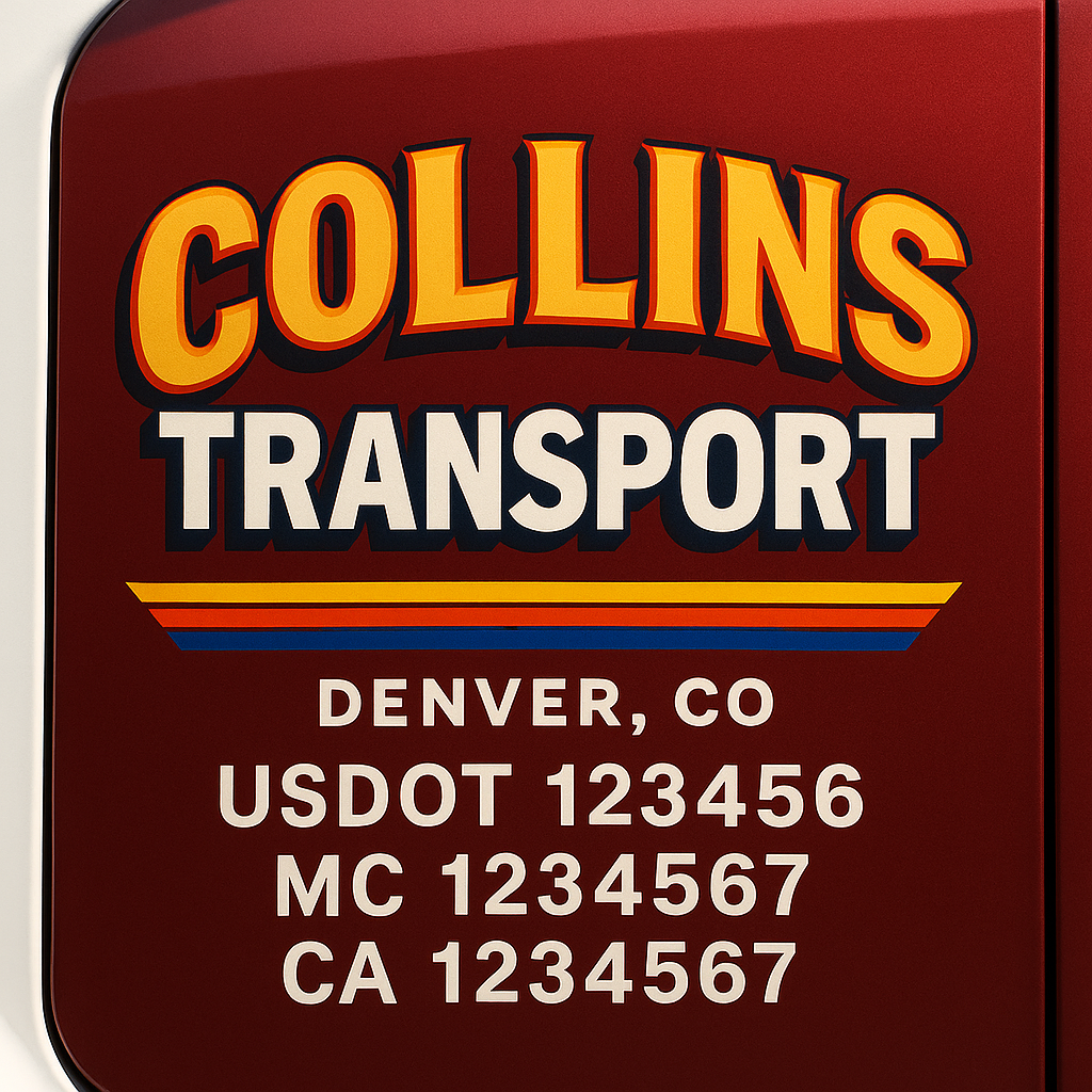 Custom Truck Door Decal Sticker Label Signs For Compliance | USDOT Truck Door Decal Lettering For Trucking & Transport Companies