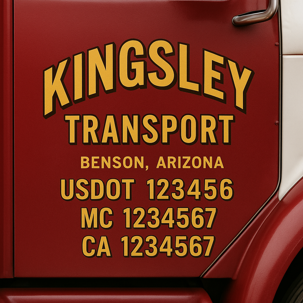 Custom Truck Door Decal Sticker Label Signs For Compliance | USDOT Truck Door Decal Lettering For Trucking & Transport Companies