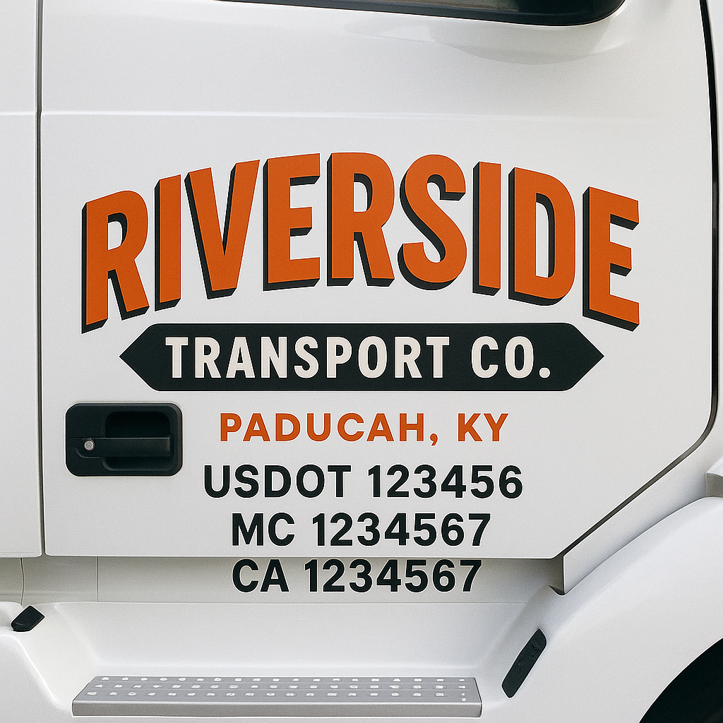 Custom Truck Door Decal Sticker Label Signs For Compliance | USDOT Truck Door Decal Lettering For Trucking & Transport Companies