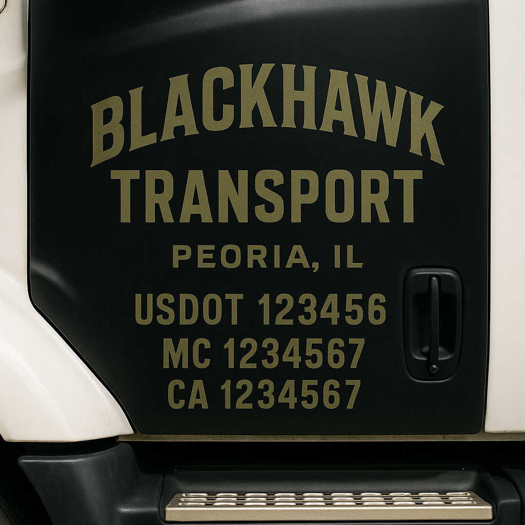 Custom Truck Door Decal Sticker Label Signs For Compliance | USDOT Truck Door Decal Lettering For Trucking & Transport Companies
