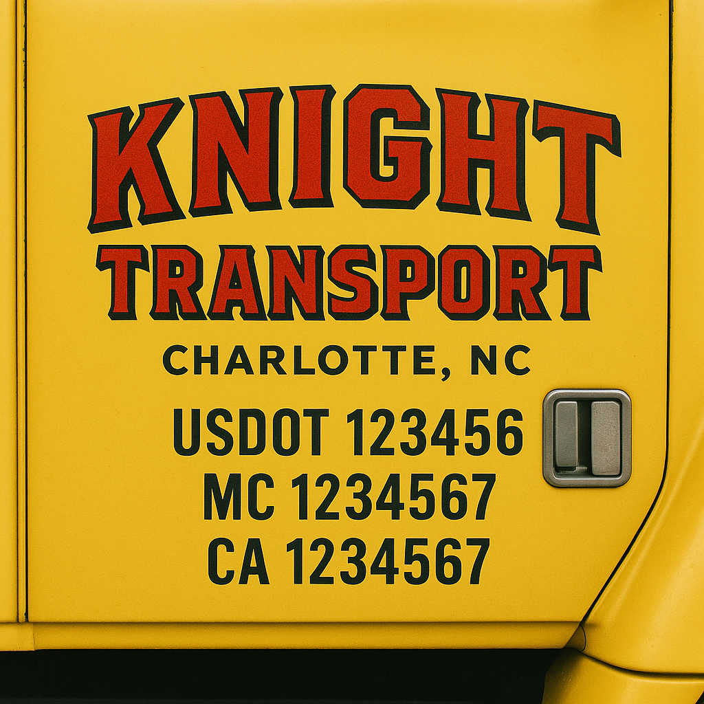 Custom Truck Door Decal Sticker Label Signs For Compliance | USDOT Truck Door Decal Lettering For Trucking & Transport Companies