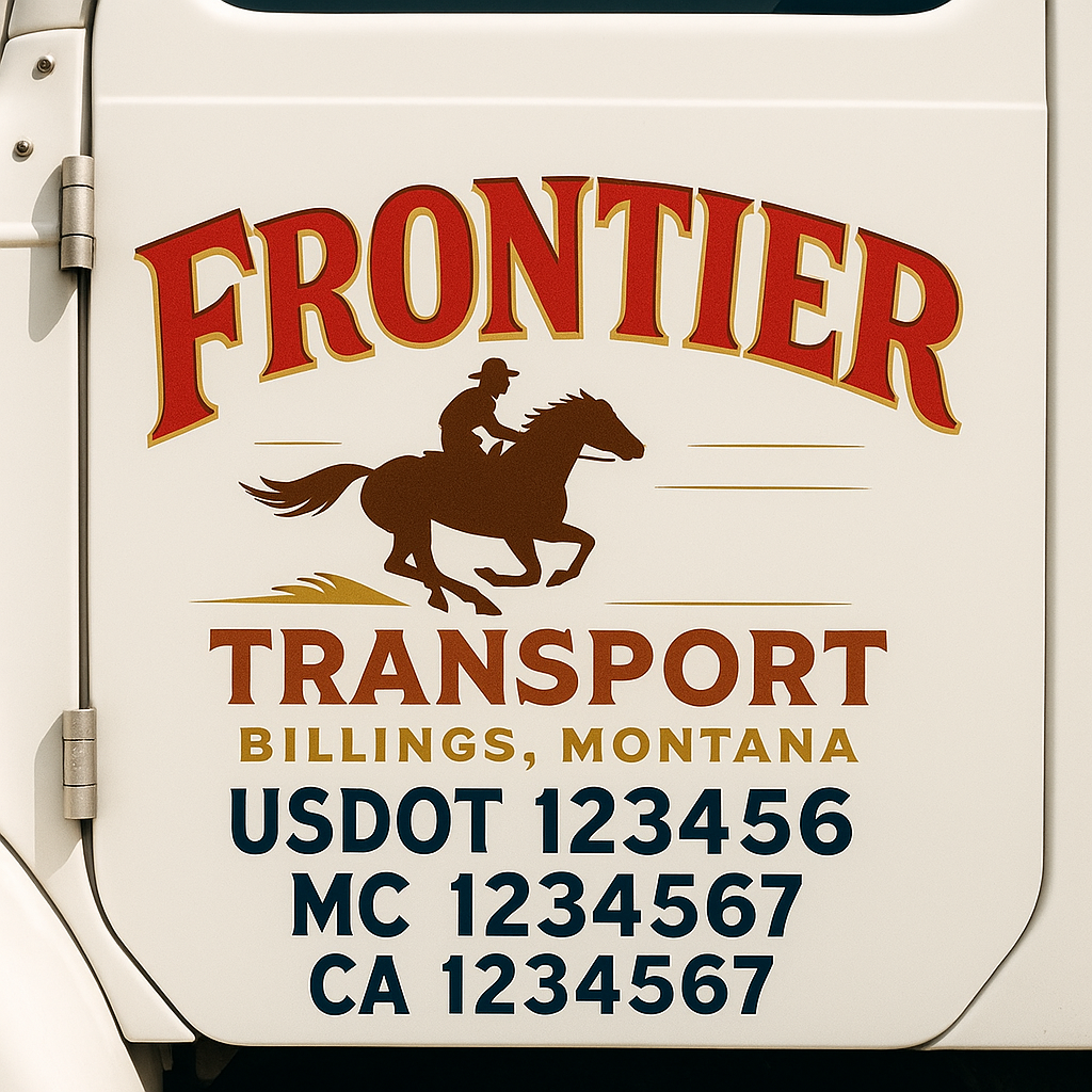 Custom Truck Door Decal Sticker Label Signs For Compliance | USDOT Truck Door Decal Lettering For Trucking & Transport Companies