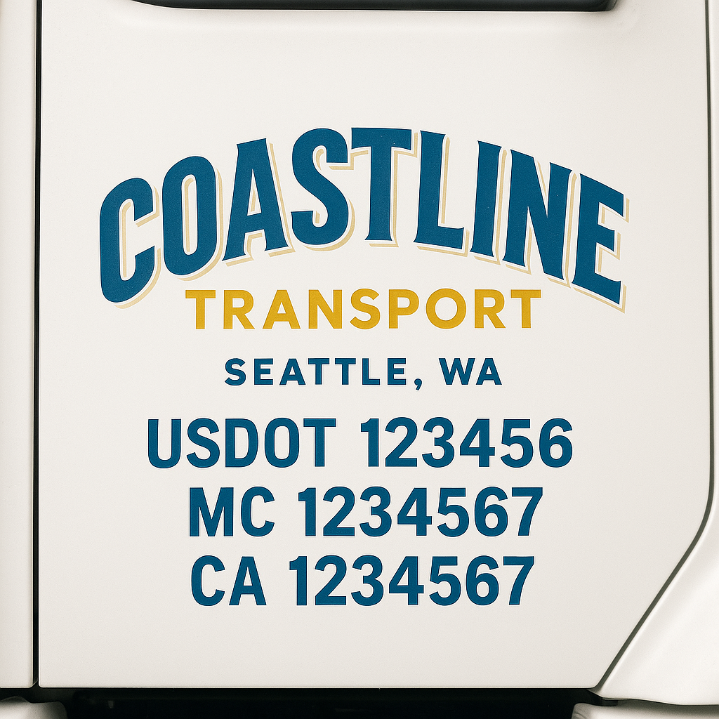 Custom Truck Door Decal Sticker Label Signs For Compliance | USDOT Truck Door Decal Lettering For Trucking & Transport Companies