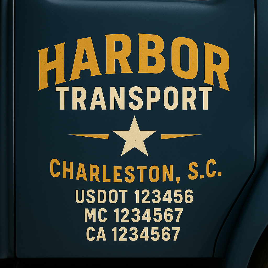 Custom Truck Door Decal Sticker Label Signs For Compliance | USDOT Truck Door Decal Lettering For Trucking & Transport Companies
