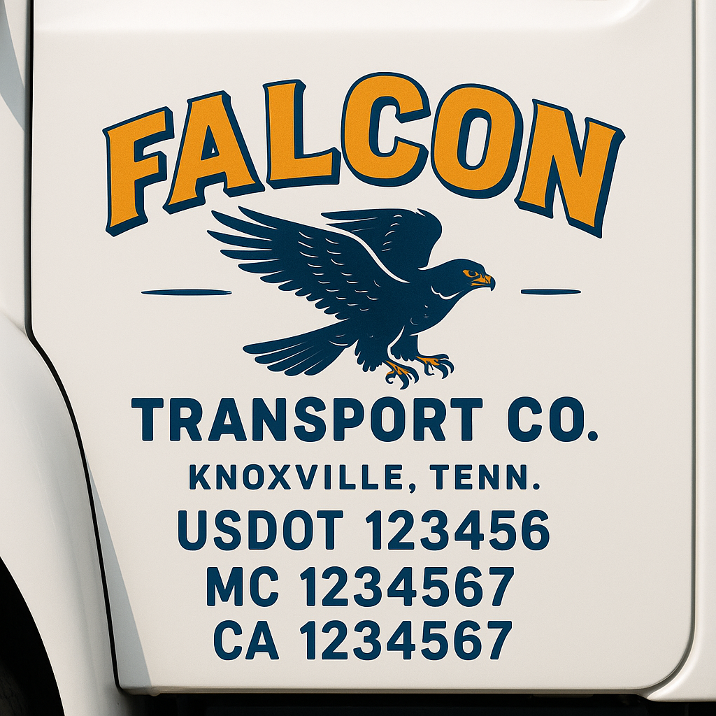 Custom Truck Door Decal Sticker Label Signs For Compliance | USDOT Truck Door Decal Lettering For Trucking & Transport Companies