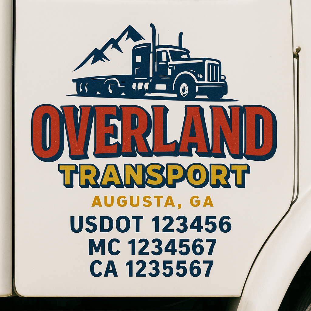 Custom Truck Door Decal Sticker Label Signs For Compliance | USDOT Truck Door Decal Lettering For Trucking & Transport Companies