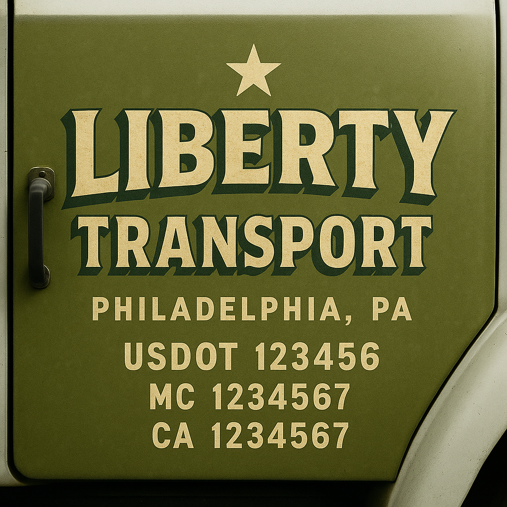 Custom Truck Door Decal Sticker Label Signs For Compliance | USDOT Truck Door Decal Lettering For Trucking & Transport Companies