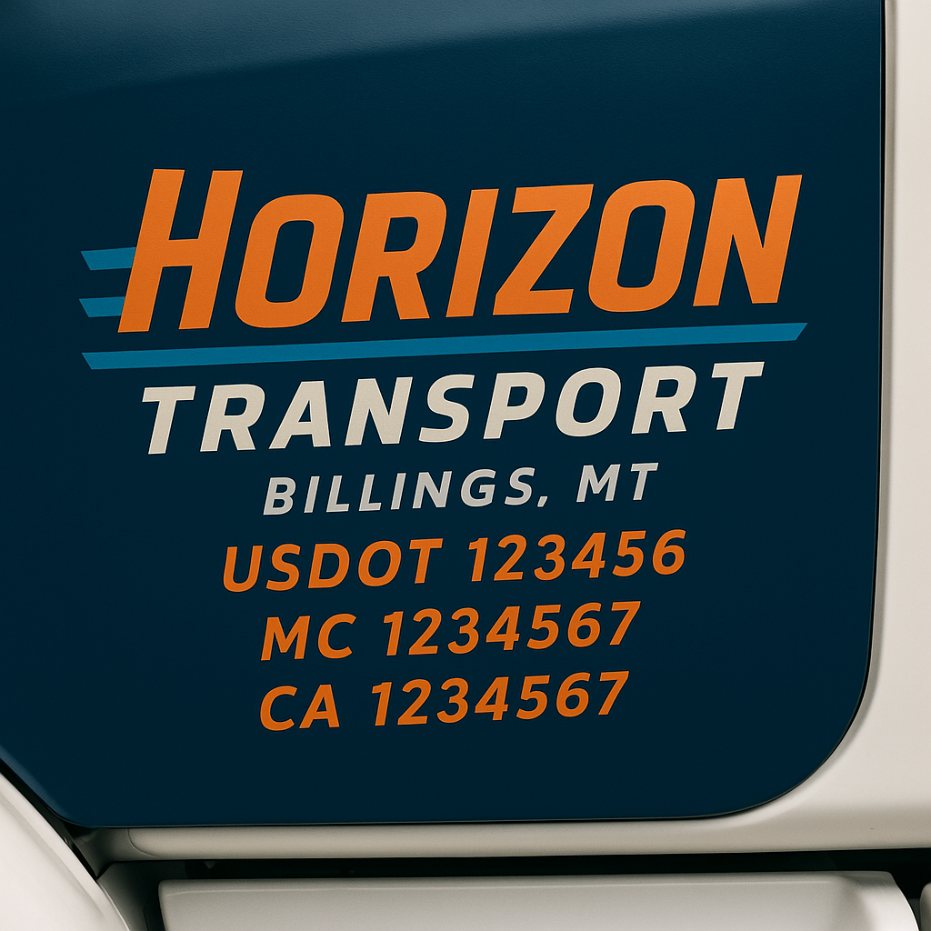 Custom Truck Door Decal Sticker Label Signs For Compliance | USDOT Truck Door Decal Lettering For Trucking & Transport Companies