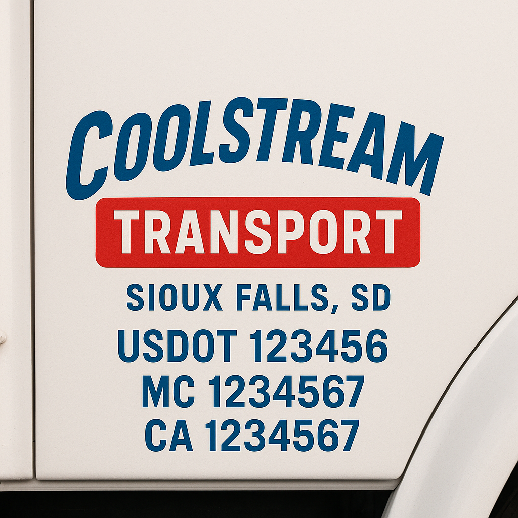 Custom Truck Door Decal Sticker Label Signs For Compliance | USDOT Truck Door Decal Lettering For Trucking & Transport Companies